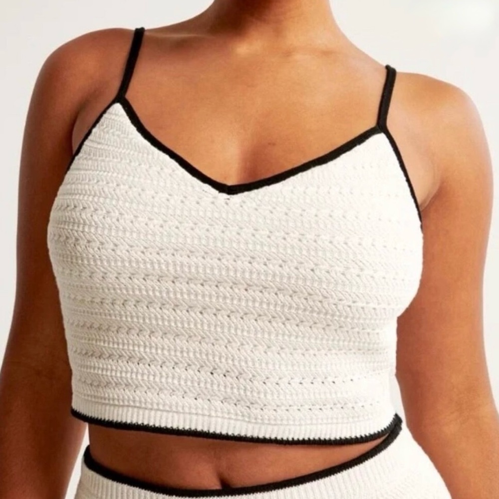 Abercrombie & Fitch Black and White Crochet-style Knit Set